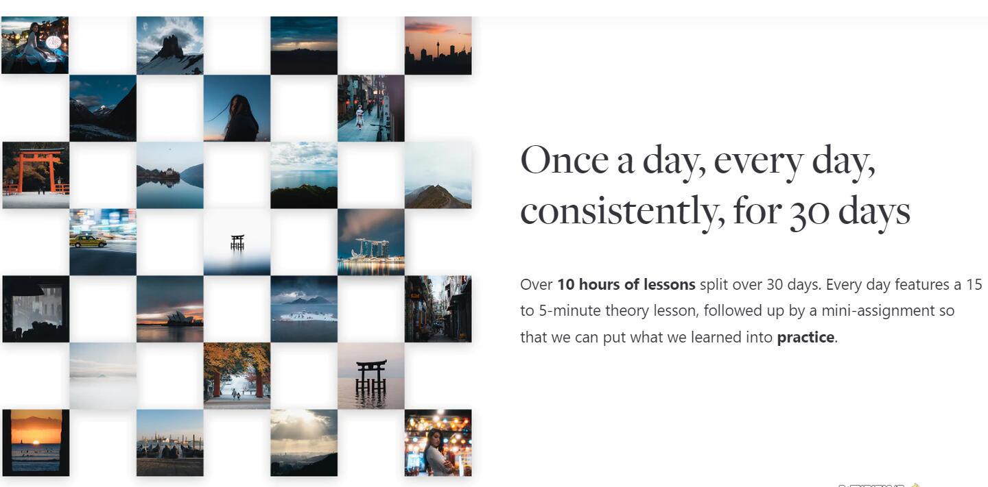 网红摄影师Pat Kay – 30天摄影基础知识加速器教程-30节课-中英字幕-轻资本网