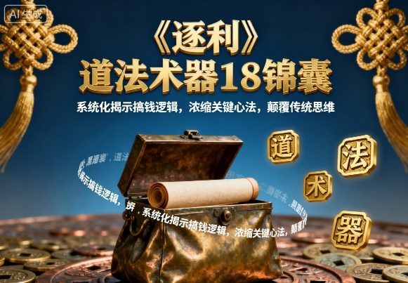 《逐利》道法术器18锦囊，系统化揭示搞钱逻辑，浓缩关键心法，颠覆传统思维-轻资本网