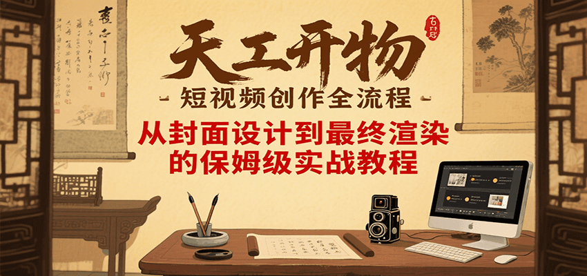 天工开物短视频创作全流程，从封面设计到最终渲染的保姆级实战教程-轻资本网