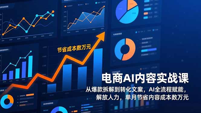 电商AI内容实战课，从爆款拆解到转化文案，AI全流程赋能，解放人力，单月节省内容成本数万元-轻资本网