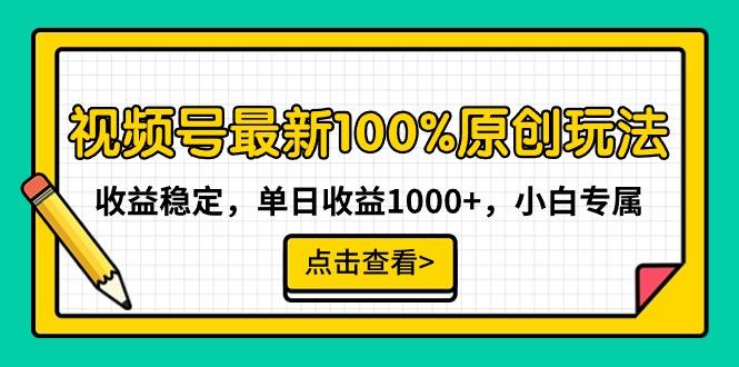 视频号最新100%原创玩法，收益稳定，单日收益1000+，小白专属-轻资本网