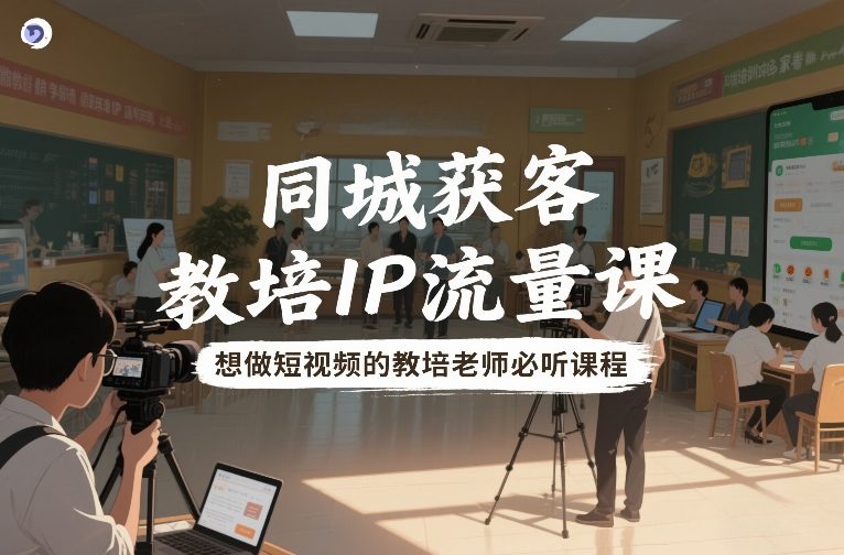 同城获客，教培IP流量课，想做短视频的教培老师必听课程-轻资本网