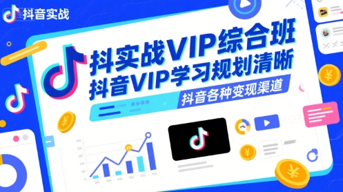 抖音实战VIP综合班，抖音VIP学习规划请晰抖音各种变现渠道-轻资本网