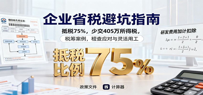企业省税避坑指南：抵税75%，少交405万所得税，税筹案例，稽查应对与灵活用工-轻资本网