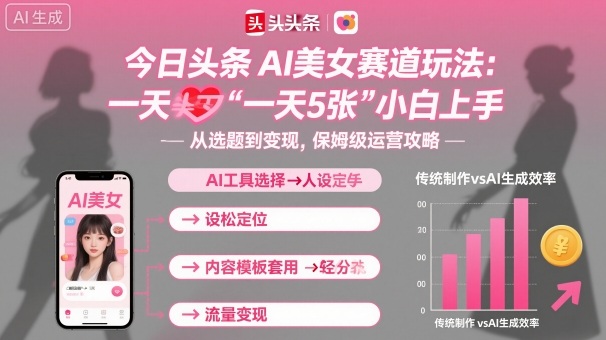今日头条AI美女赛道玩法，一天轻松5张，小白轻松上手-轻资本网