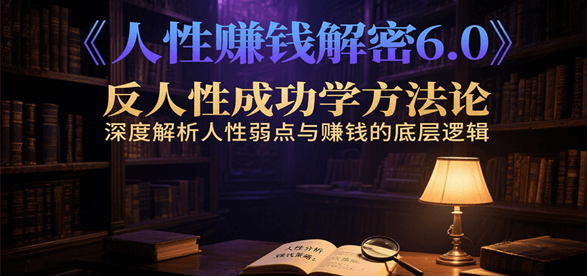 人性赚钱解密6.0，反人性成功学方法论，深度解析人性弱点与赚钱的底层逻辑-轻资本网