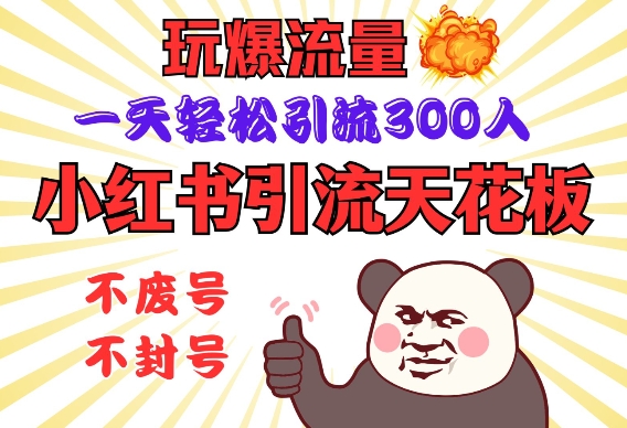 小红书引流天花板，玩爆流量，一天轻松引流300人，安全操作-轻资本网