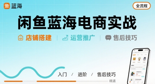 闲鱼蓝海电商实战，店铺搭建运营售后全流程-轻资本网