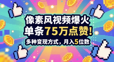 3分钟做出孤独感拉满的素风插画视频，单条点赞75W，谁发谁火系列，多种变现方式，月入5位数-轻资本网