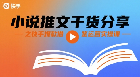 小说推文干货分享之快手爆款借鉴运营实操课-轻资本网