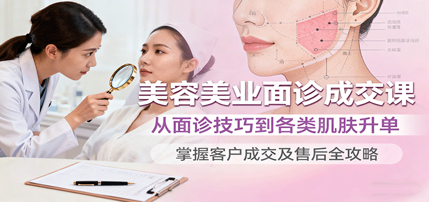 美容美业面诊成交课，从面诊技巧到各类肌肤升单，掌握客户成交及售后全攻略-轻资本网