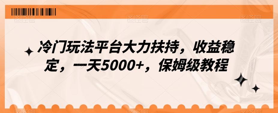 冷门玩法平台大力扶持，收益稳定，一天5000+，保姆级教程（附抖音7天起号法）-轻资本网
