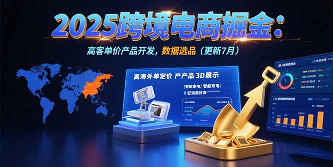 2025跨境电商掘金：蓝海市场定位，高客单价产品开发，数据选品(更新7月-轻资本网