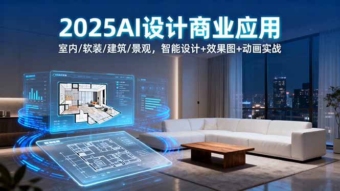 2025AI设计商业应用：室内/软装/建筑/景观，智能设计+效果图+动画实战-轻资本网