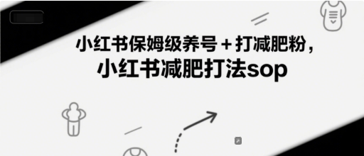 小红书保姆级养号+打减肥粉，小红书减肥打法sop-轻资本网