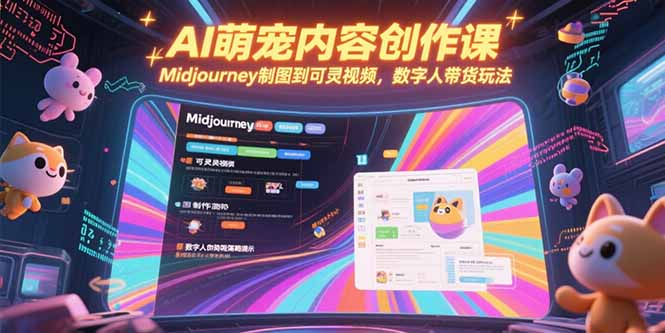 AI萌宠内容创作课，Midjourney制图到可灵视频，数字人带货玩法-轻资本网