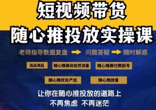 2024好物分享随心推投放实操课，随心推撬动自然流量/微付费起号/优化产出-轻资本网