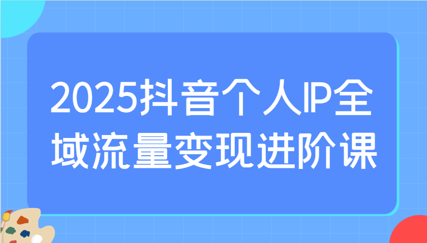 2025抖音个人IP全域流量变现进阶课：选爆品、抖音付费投流、千川投流实操及优化等-轻资本网