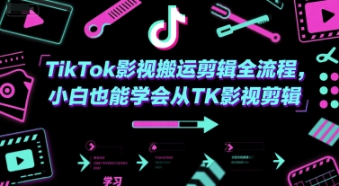 TikTok影视搬运剪辑全流程，小白也能学会从TK影视剪辑-轻资本网