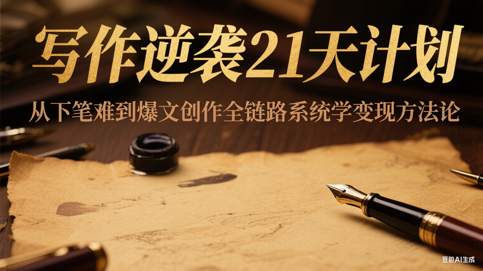 写作逆袭21天计划：从下笔难到爆文创作全链路系统学变现方法论-轻资本网