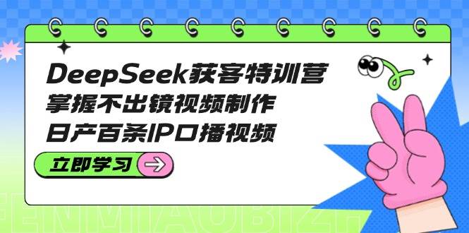 DeepSeek获客特训营：掌握不出镜视频制作，日产百条IP口播视频-轻资本网