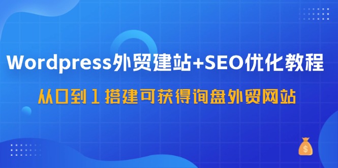 WordPress外贸建站+SEO优化教程，从0到1搭建可获得询盘外贸网站(57节课)-轻资本网