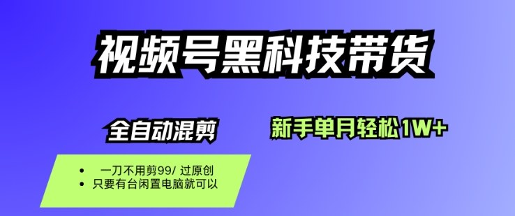 视频号黑科技短视频带货，新手一个月也1W+，纯搬运一刀不用剪，零投入【揭秘】-轻资本网