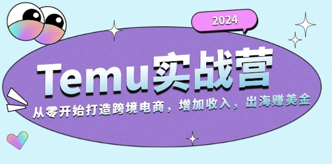 2024Temu实战营：从零开始打造跨境电商，增加收入，出海赚美金-轻资本网