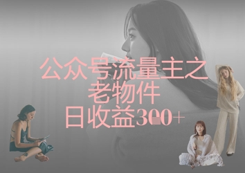 公众号流量主之老物件日收益300+-轻资本网