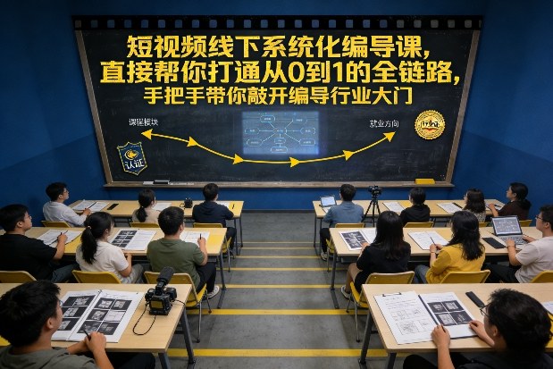 短视频线下系统化编导课，直接帮你打通从0到1的全链路，手把手带你敲开编导行业大门-轻资本网