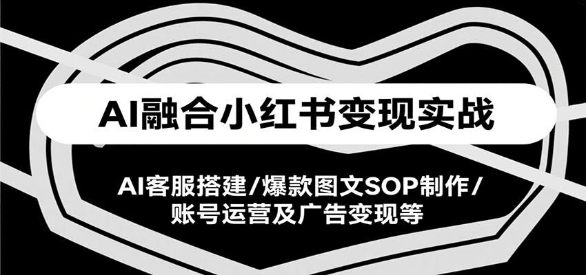 AI融合小红书变现实战课，AI客服搭建/爆款图文SOP制作/账号运营及广告变现等-轻资本网