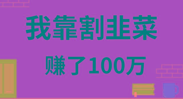 我靠割韭菜赚了 100 万-轻资本网