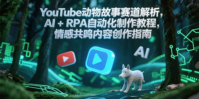 YouTube动物故事赛道解析，AI+RPA自动化制作教程，情感共鸣内容创作指南-轻资本网