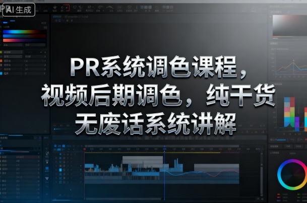 PR系统调色课程，视频后期调色，纯干货无废话系统讲解-轻资本网
