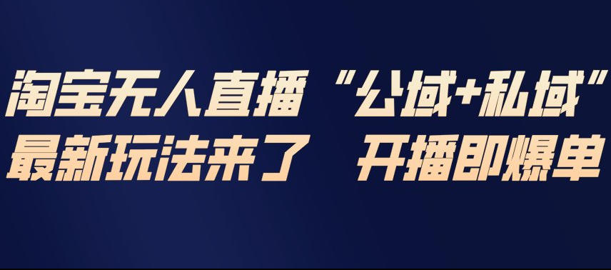 淘宝无人直播完整教程，公试+私域，最新玩法来了，开播即爆单-轻资本网