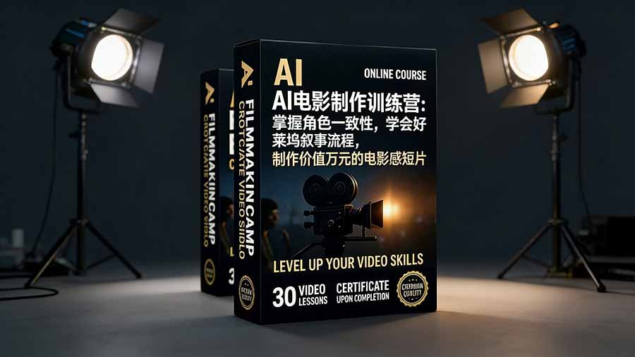 AI电影制作训练营：掌握角色一致性，学会好莱坞叙事流程，制作价值万元的电影感短片-轻资本网