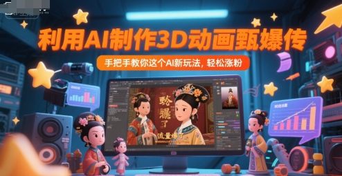 利用AI制作3D动画甄嬛传，流量爆了，手把手教你这个AI新玩法，轻松涨粉-轻资本网