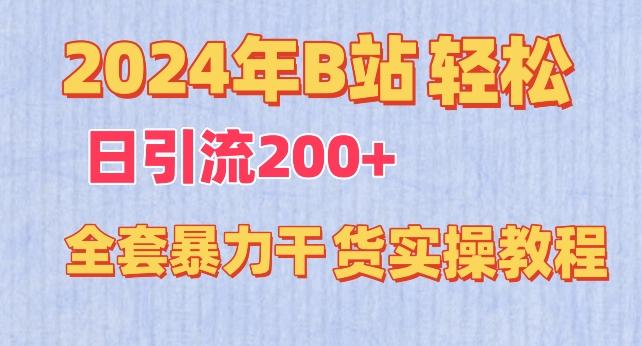 2024年B站轻松日引流200+的全套暴力干货实操教程【揭秘】-轻资本网