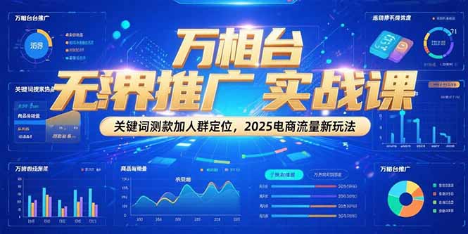 万相台无界推广实战课，关键词测款加人群定位，2025电商流量新玩法-轻资本网