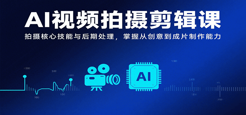AI视频拍摄剪辑课，拍摄核心技能与后期处理，掌握从创意到成片制作能力-轻资本网