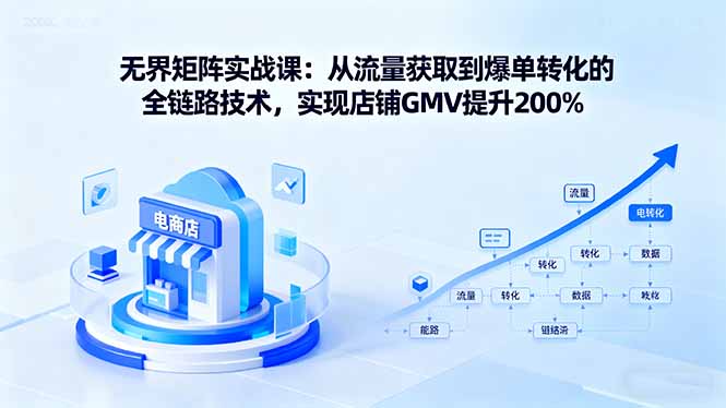 无界矩阵实战课：从流量获取到爆单转化的全链路技术，实现店铺GMV提升200%-轻资本网