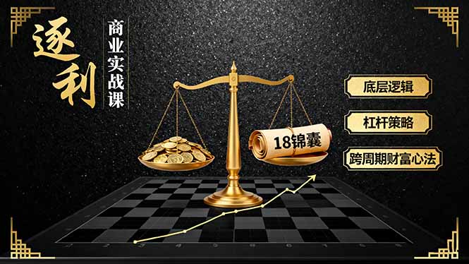 《逐 利》商业实战课，底层逻辑、杠杆策略、18锦囊，跨周期财富心法-轻资本网