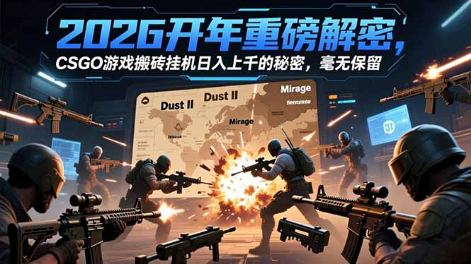 2026开年重磅解密，CSGO游戏搬砖挂机日入上千的秘密，毫无保留-轻资本网