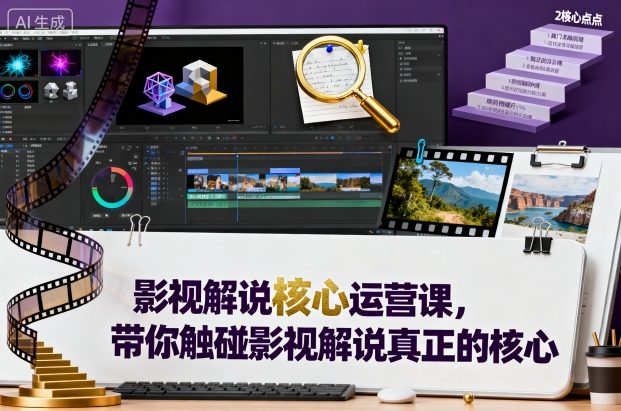 影视解说核心运营课，带你触碰影视解说真正的核心-轻资本网