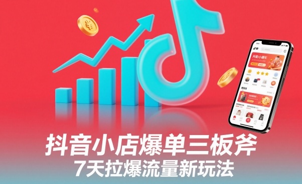 抖音小店爆单三板斧，7天拉爆流量新玩法-轻资本网