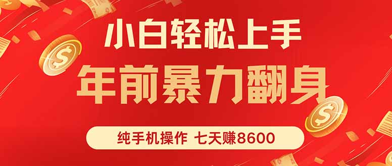 七天狂赚8600，小白纯手机操作，日入1000+-轻资本网