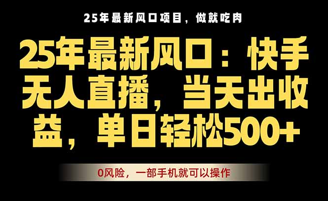 25年最新无人直播玩法，当天秒出单，一部手机就可操作-轻资本网