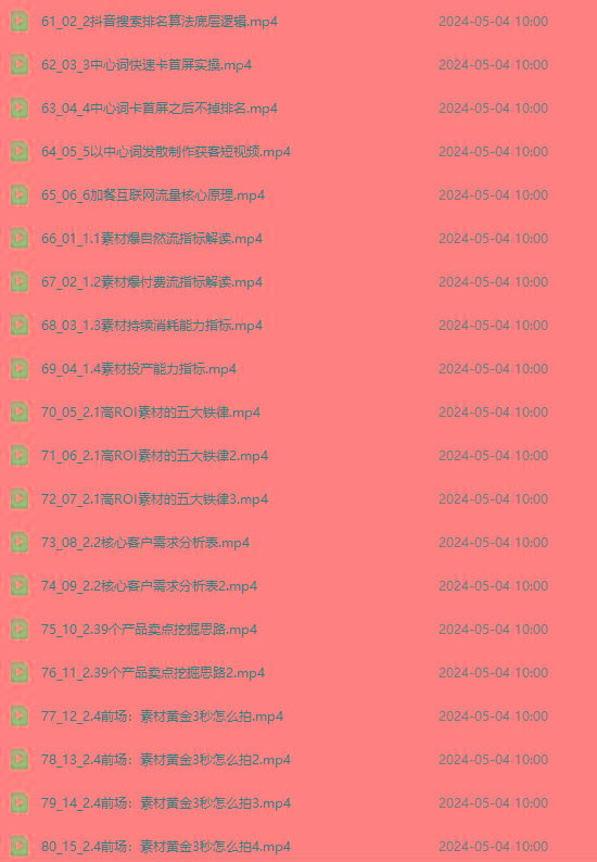 图片[4]-2024单品正价起号，直播素材投流选品：选品课+投流课+素材课+卡首屏/100节-轻资本网