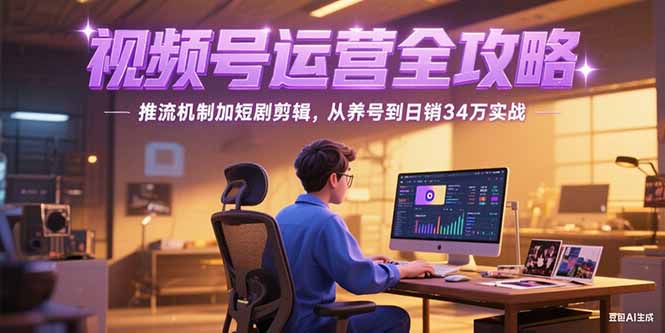 2025视频号运营全攻略，推流机制加短剧剪辑，从养号到日销34万实战-轻资本网