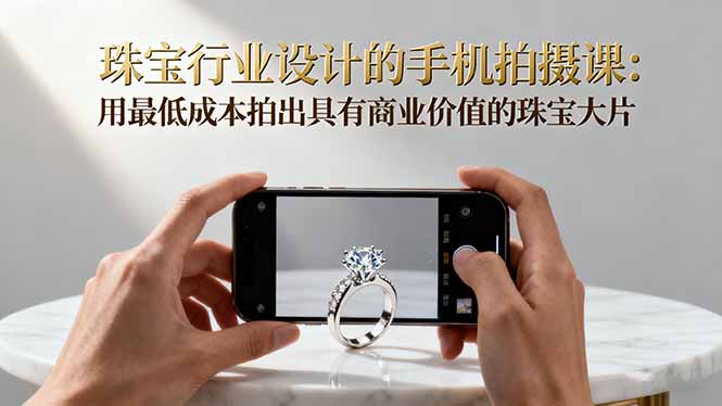 珠宝行业设计的手机拍摄课：用最低成本拍出具有商业价值的珠宝大片！-轻资本网